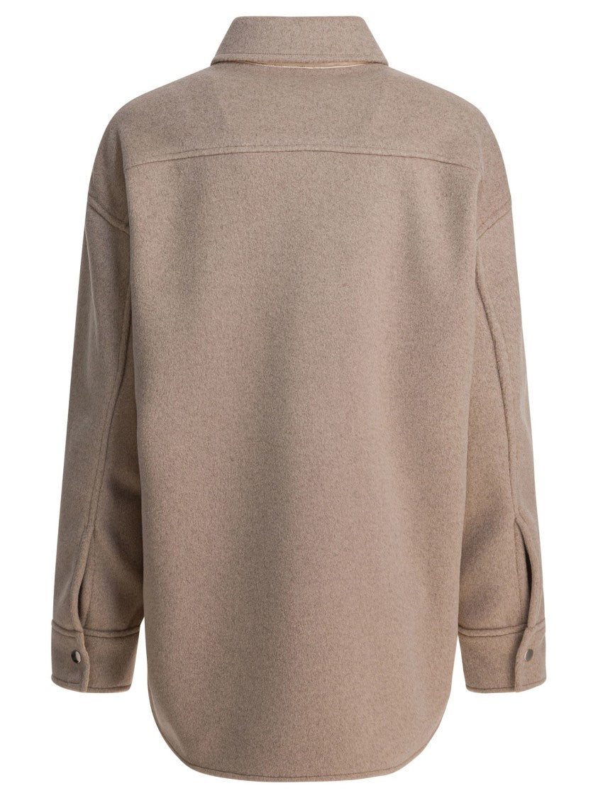 Semper Relaxed Fit Beige Jacket With Classic Collar