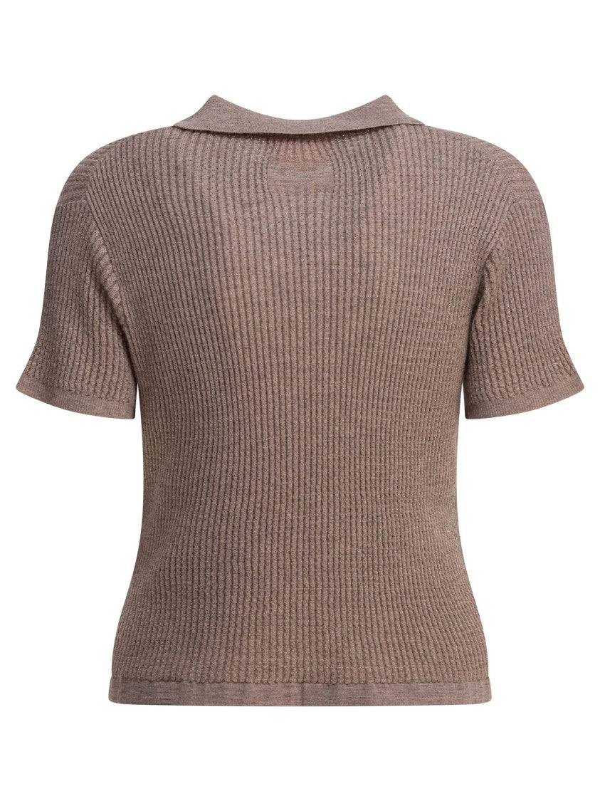 Guest In Residence Ribbed Cashmere Polo Shirt With Classic Collar