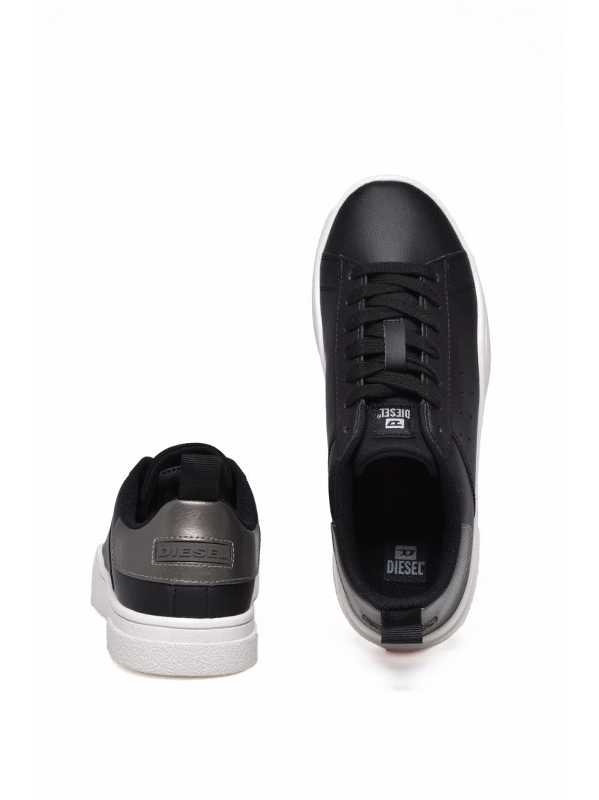 Diesel Black Silver Perforated Rubber Sneakers