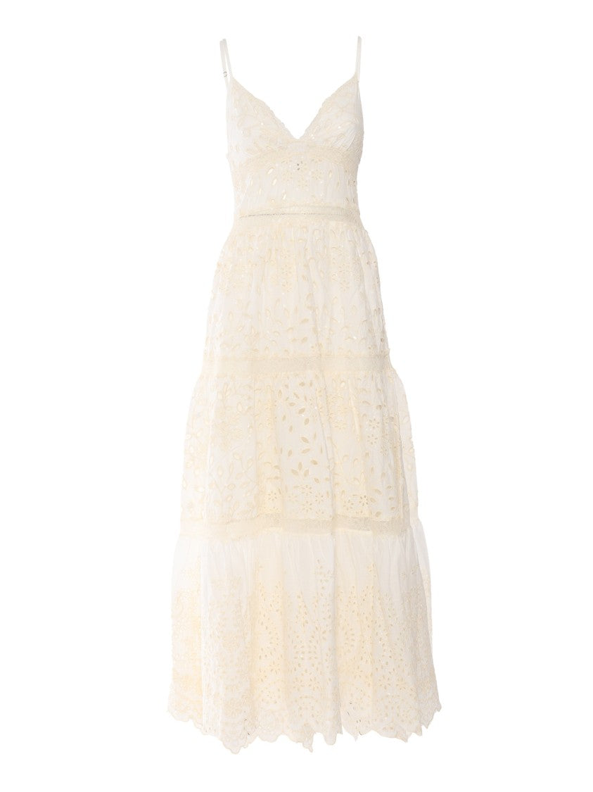 Ermanno Scervino Sleeveless Maxi Dress With Tiered Skirt