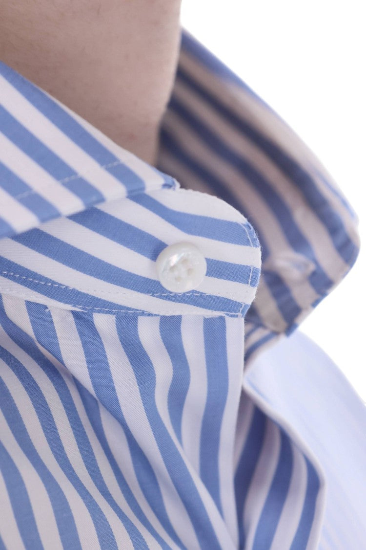 Barba Journey Label Striped Cotton Casual Shirt