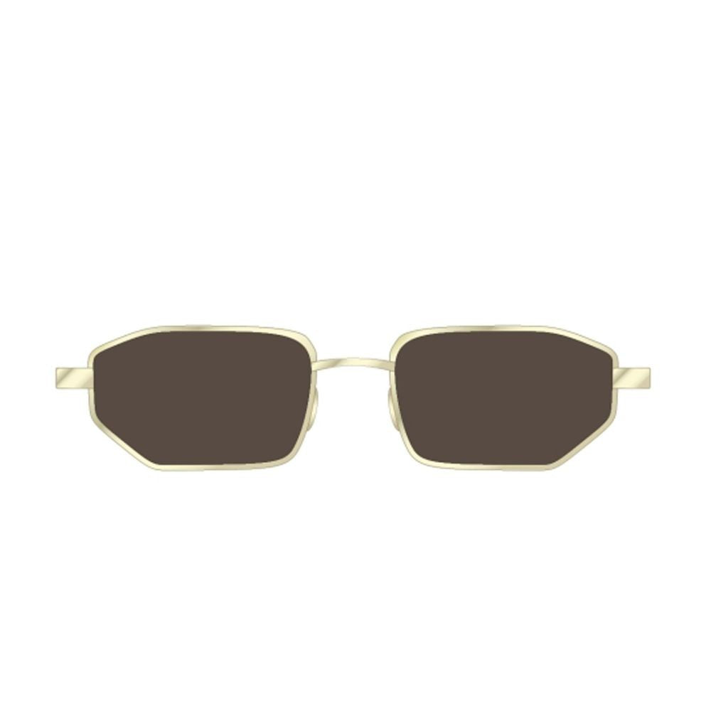 Off-White Oeri14j Loa Ultra-Thin Gold-Tone Rectangular Frame Sunglasses