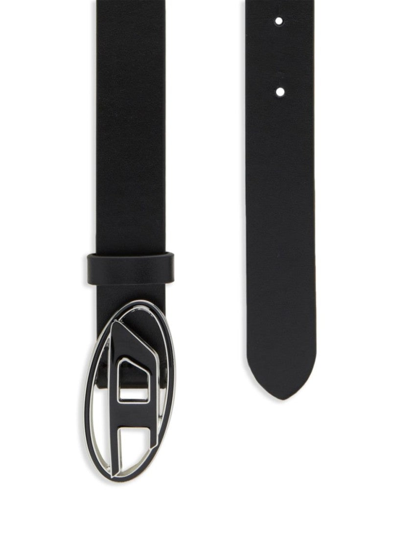 Diesel Black Belt With Oval Buckle