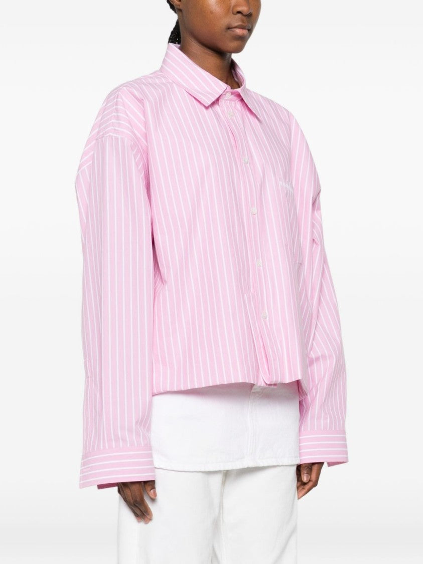 Balenciaga Cropped Button-Up Shirt With Classic Collar