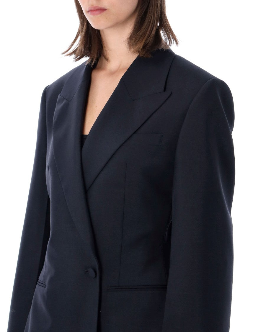 Róhe Hourglass Wool-Blend One Button Blazer