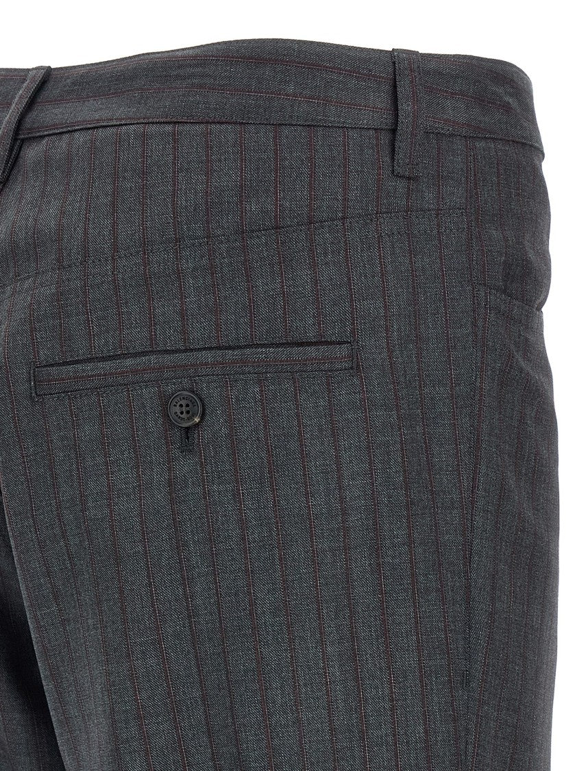Balenciaga Pinstripe Wool Trousers With Straight Leg Silhouette