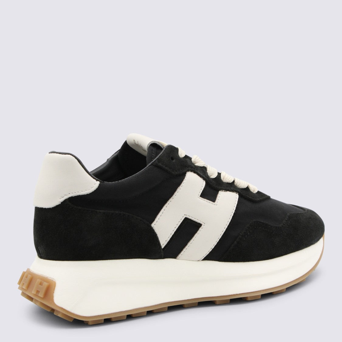 Hogan Black And White Leather Sneakers