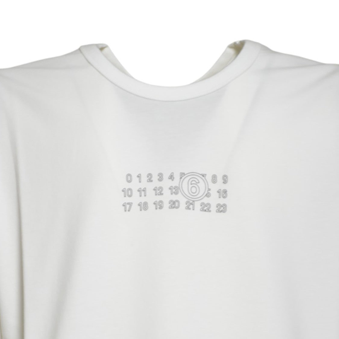 Mm6 By Maison Margiela Relaxed-Fit White T-Shirt With Subtle Printed Design