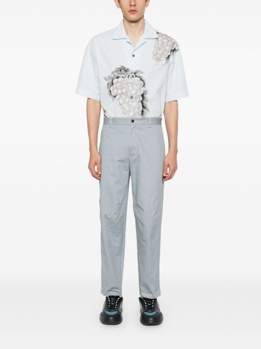 Lanvin Blue-Grey Cotton Twill Trousers