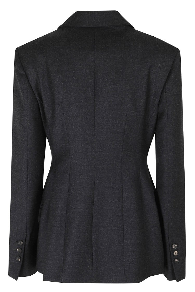 Tela Black Florence Notched Lapel Wool-Blend Blazer