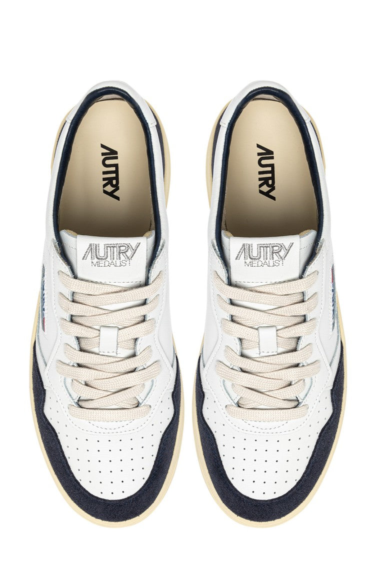 Autry Blue Medalist Suede Leather Sneakers