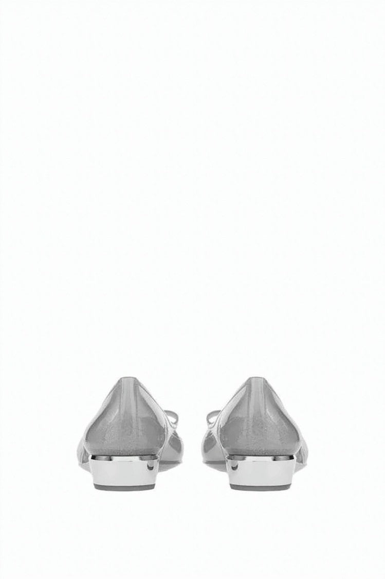 Salvatore Ferragamo Transparent Pvc Flats With Metallic Block Heel