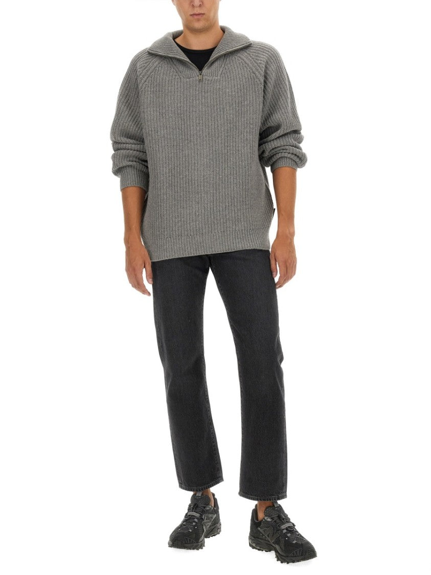 Carhartt Wip Textured Knit Sweater With Zip Closure