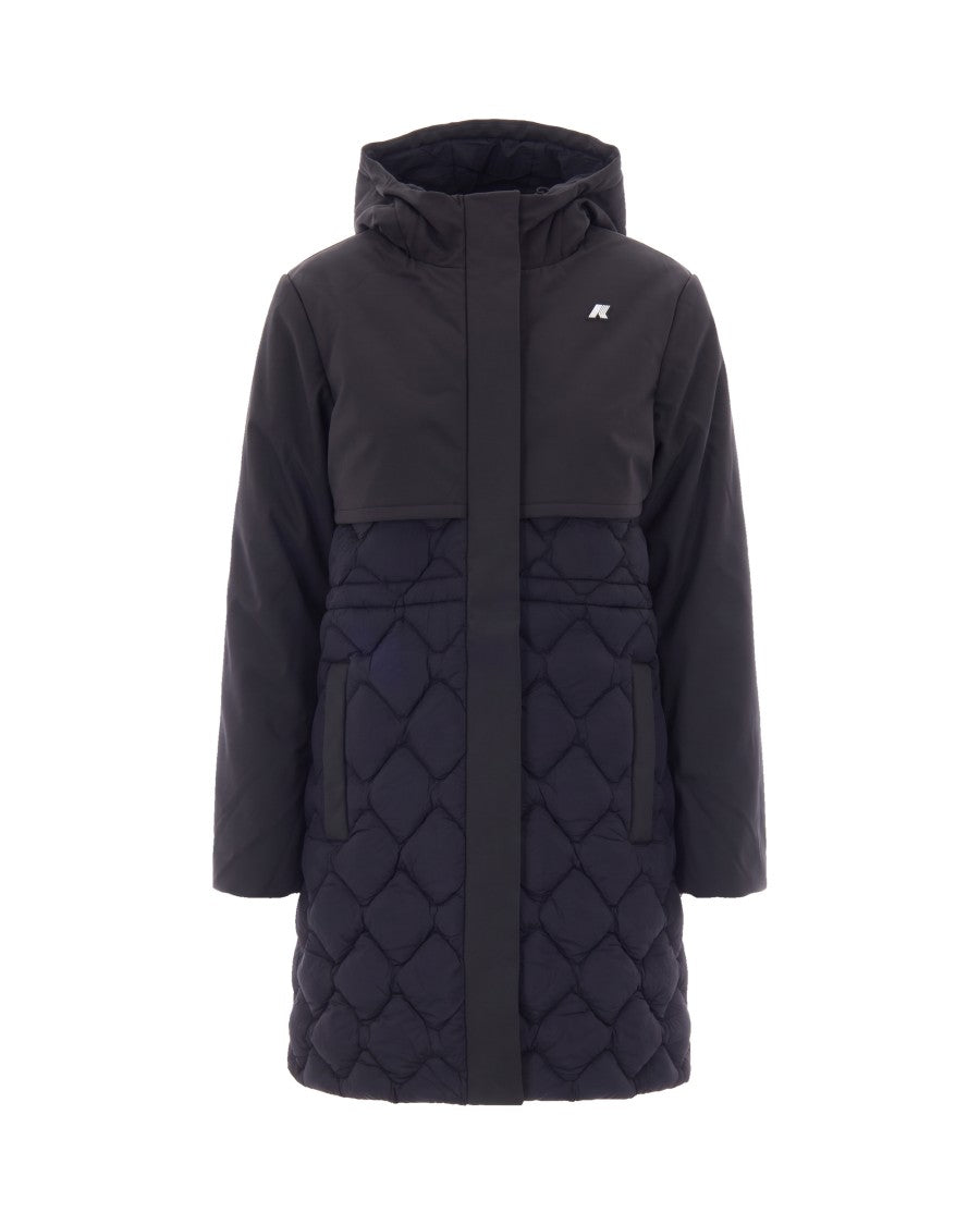 K-Way Hybrid Warm Shell Down Coat With Diamond Quilted Design
