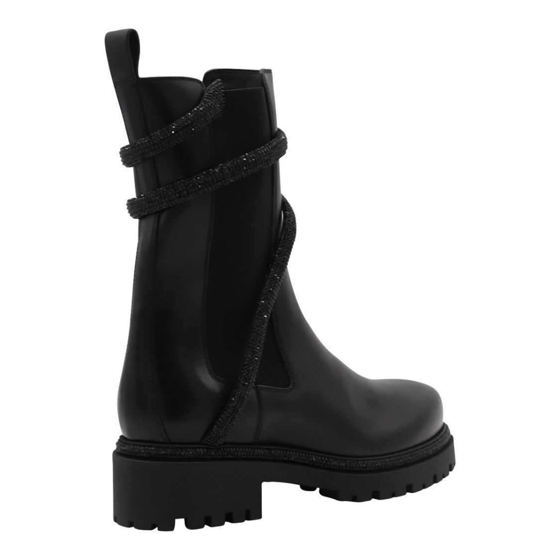 René Caovilla Black Boots With Decorative Strap