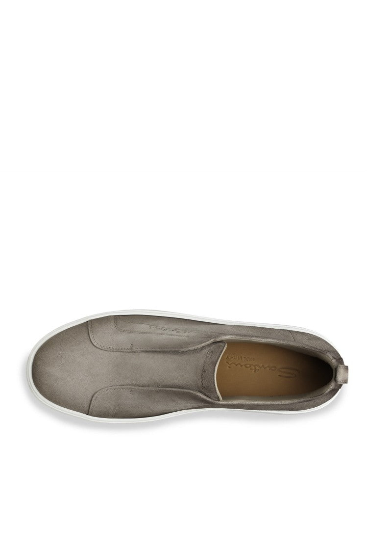 Santoni Seta Hand-Varnished Suede Sneakers