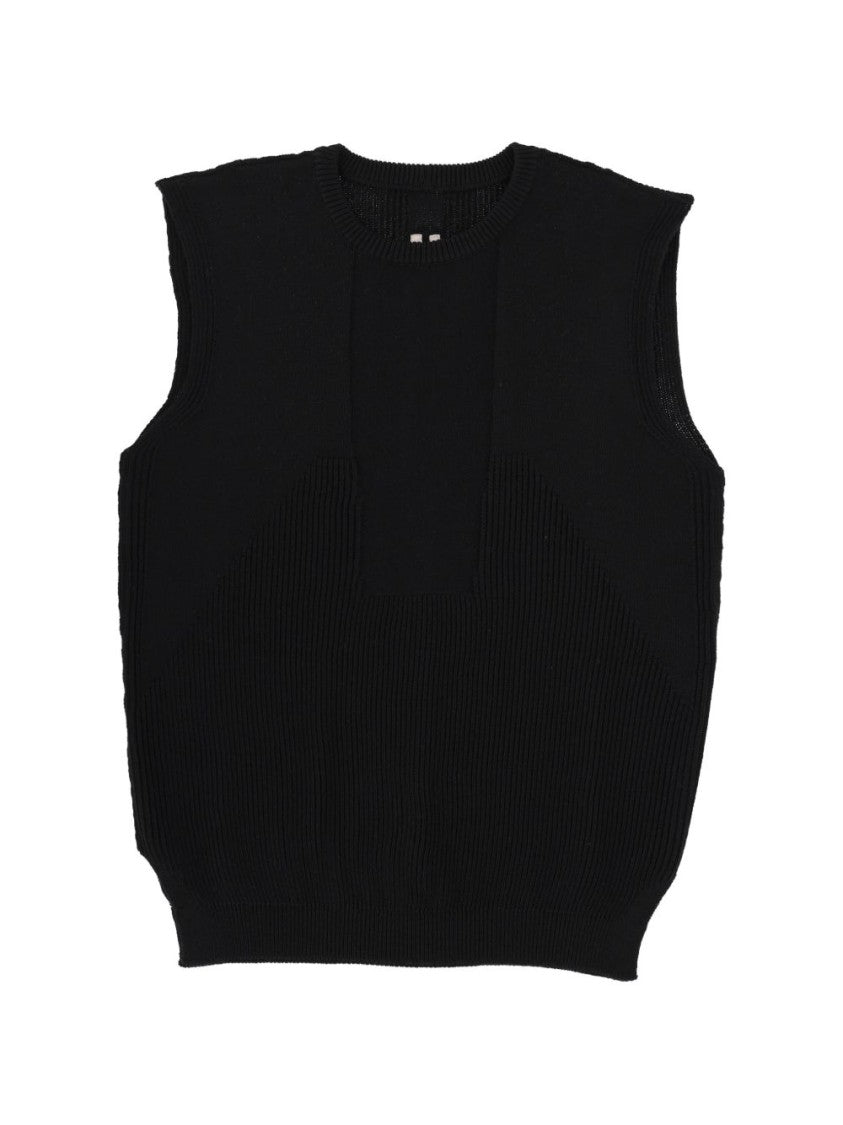 Rick Owens Ribbed Knit Sleeveless Top With Boxy Silhouette