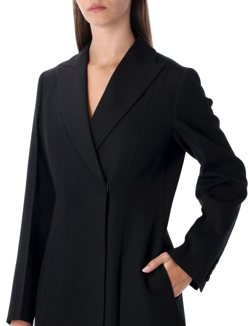 Fendi Black Grain De Poudre Wool Midi Coat