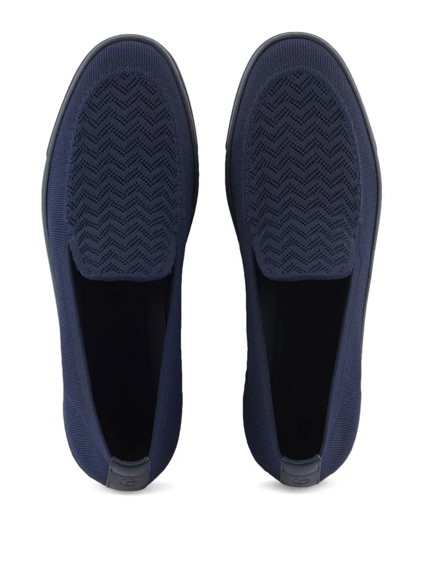 Giorgio Armani Textured Upper Loafers With Streamlined Silhouette