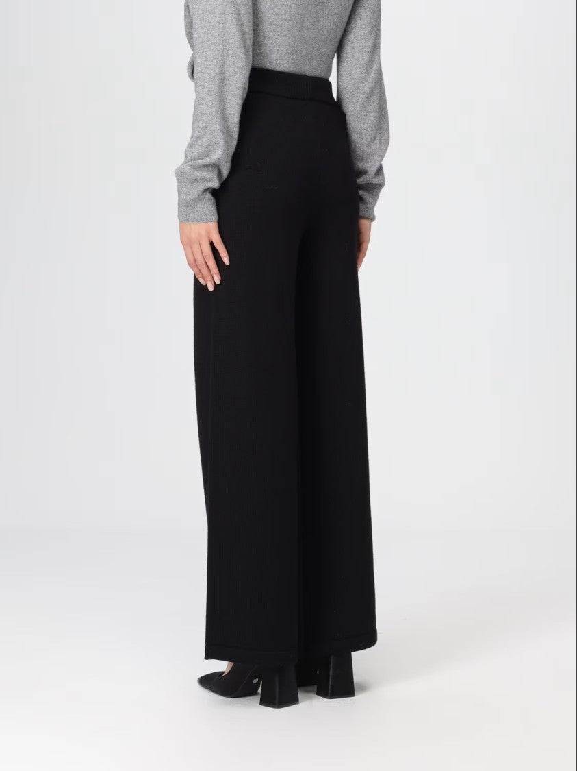 Max Mara Wide-Leg Black Pants With Clean Waistband