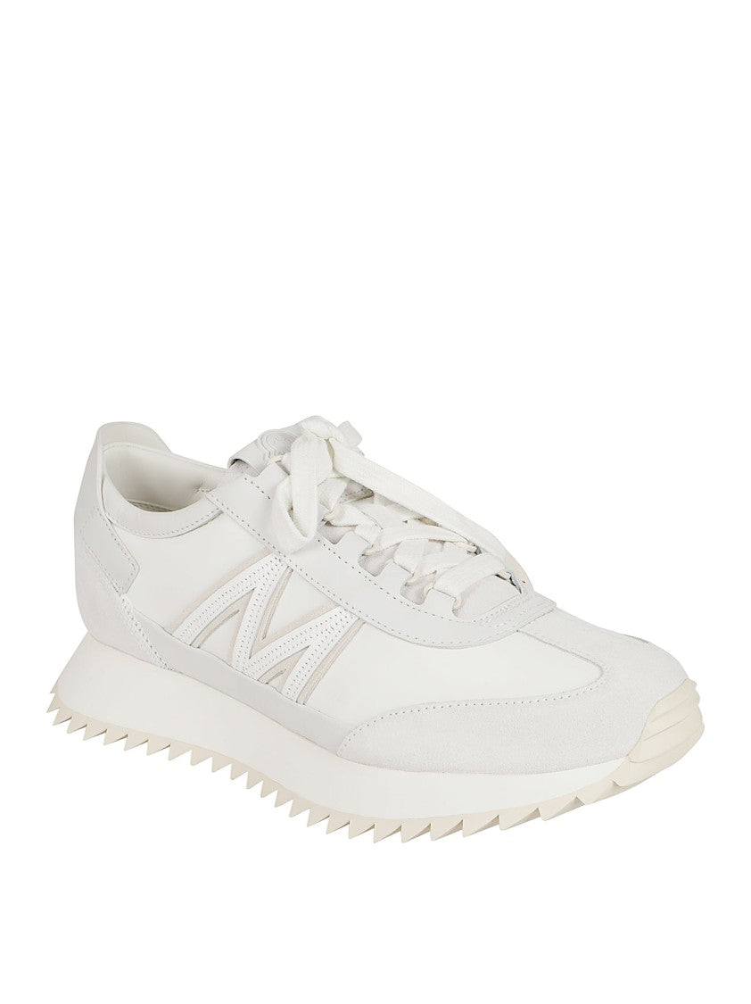 Moncler Light Beige Nylon And Suede Sneakers