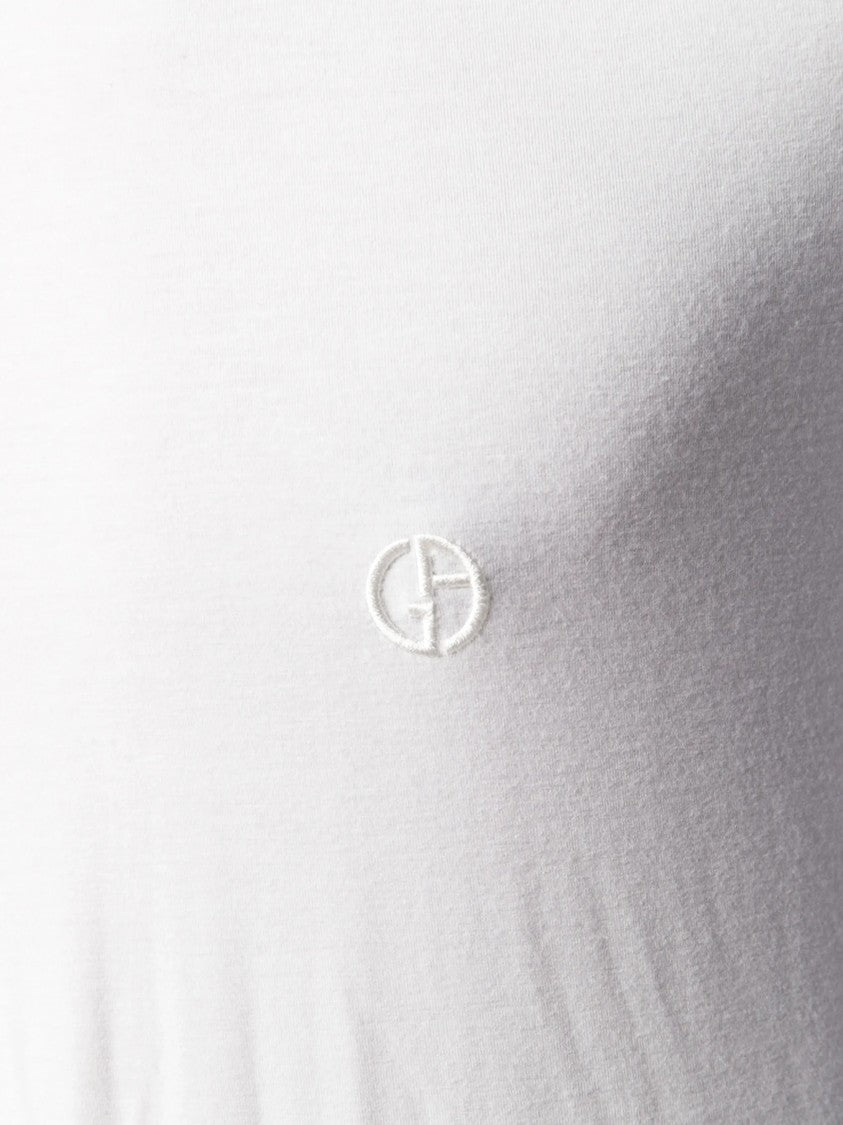 Giorgio Armani White Tailored Embroidered Viscose T-Shirt