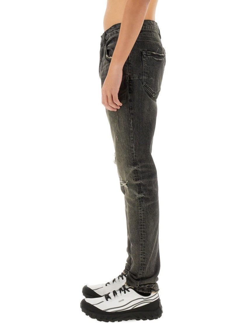 Purple Brand Distressed Grey Skinny Jeans