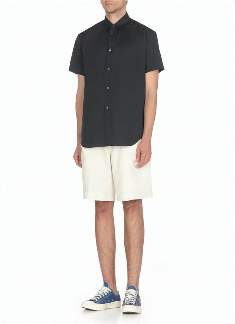 Comme Des Garçons Short-Sleeve Cotton Shirt With Classic Collar