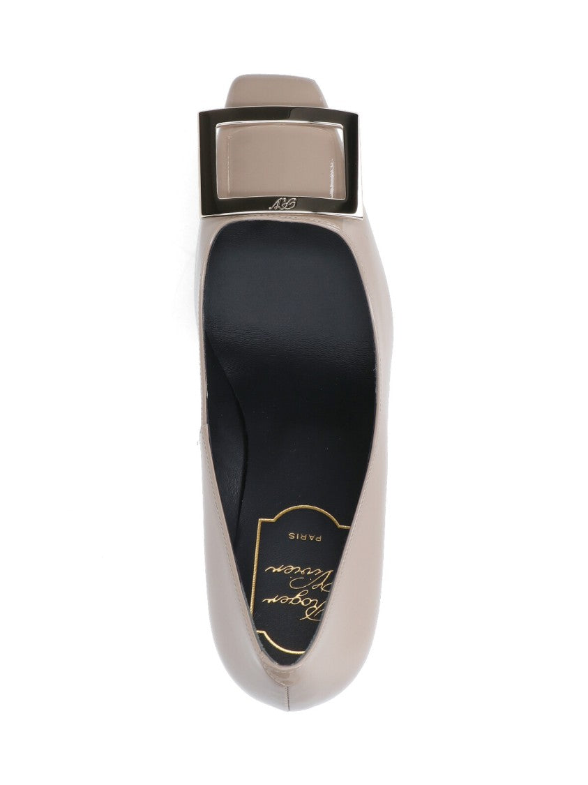 Roger Vivier Taupe Trompette Patent Leather Pumps