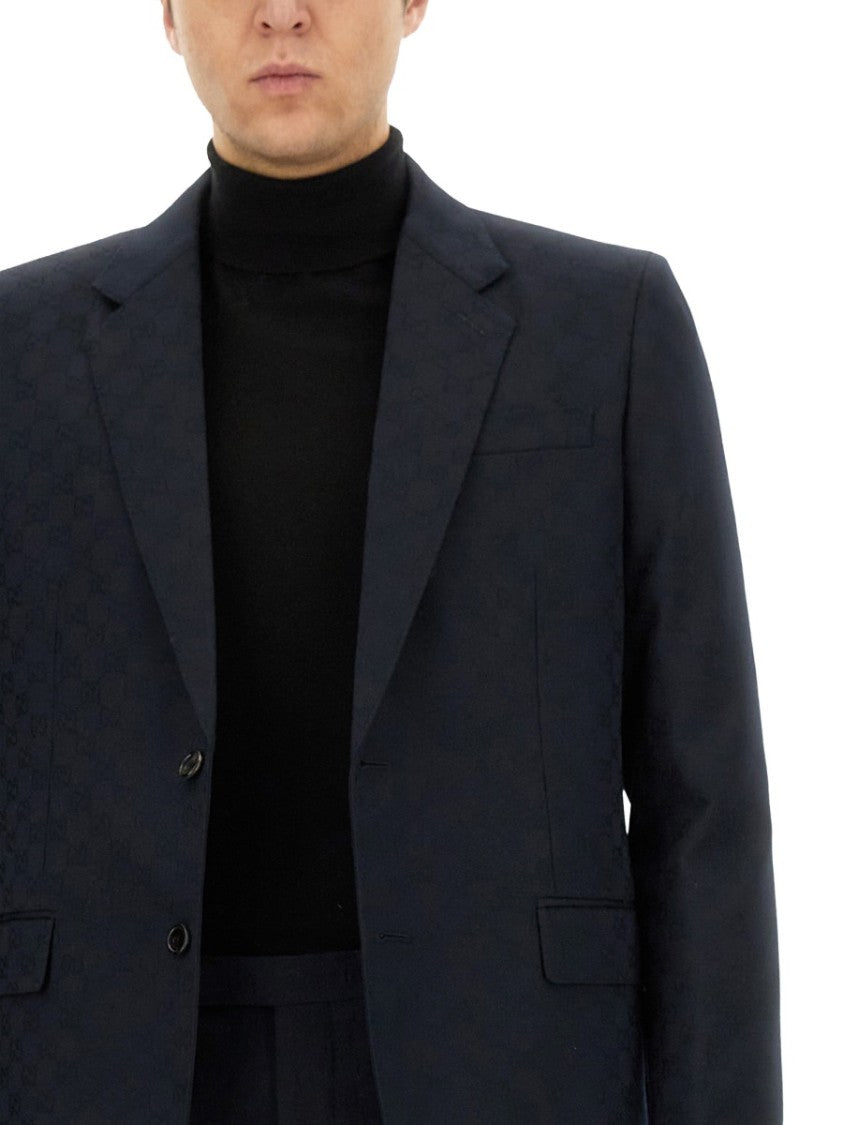 Gucci Textured Wool Jacquard Dress With Tailored Silhouette