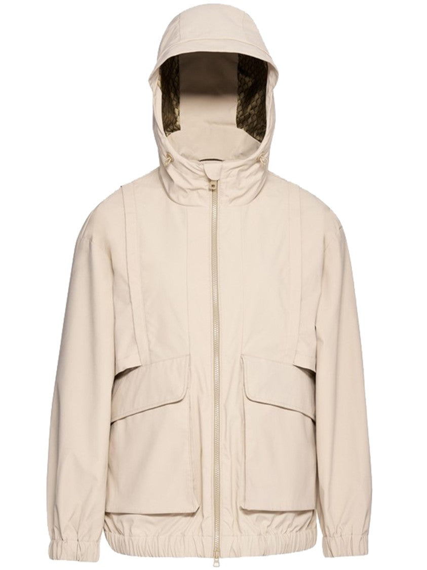 Geox Iridea Hooded Light Beige Flap Jacket