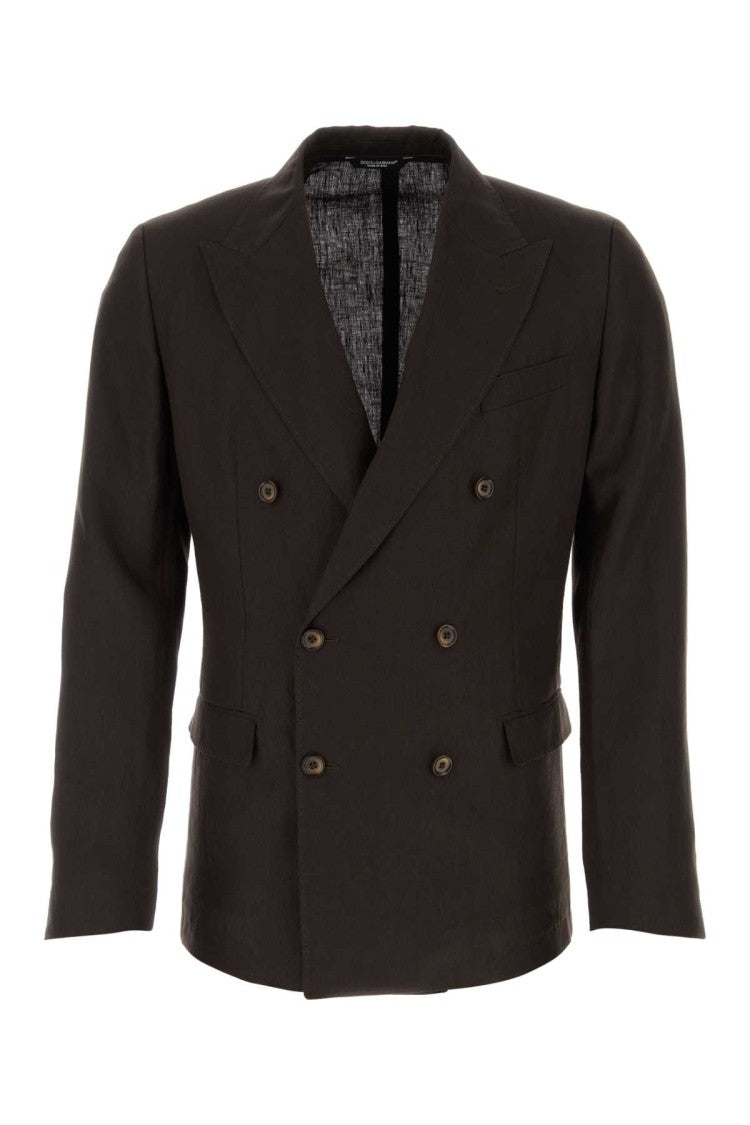Dolce & Gabbana Chocolate Linen Blazer