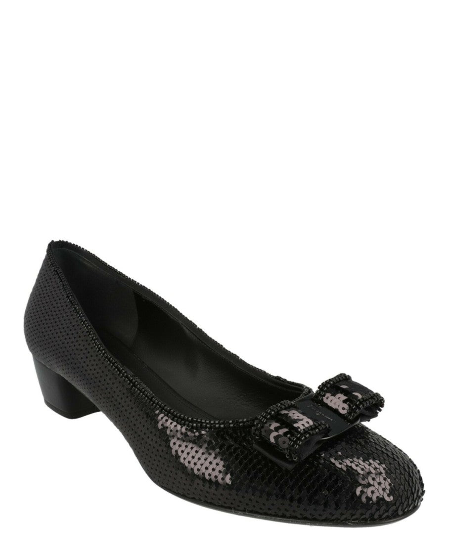 Ferragamo Vara Sequined Pumps