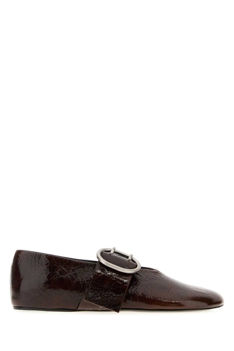 Jil Sander Brown Leather Ballerinas