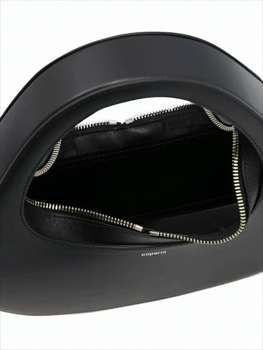 Coperni Triangular-Shaped Black Leather Tote Bag