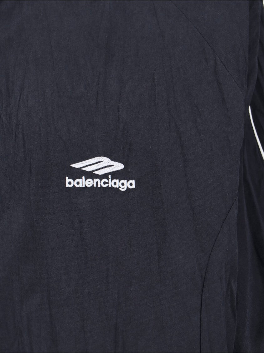 Balenciaga Giazza Zip Logo Jacket With High Collar