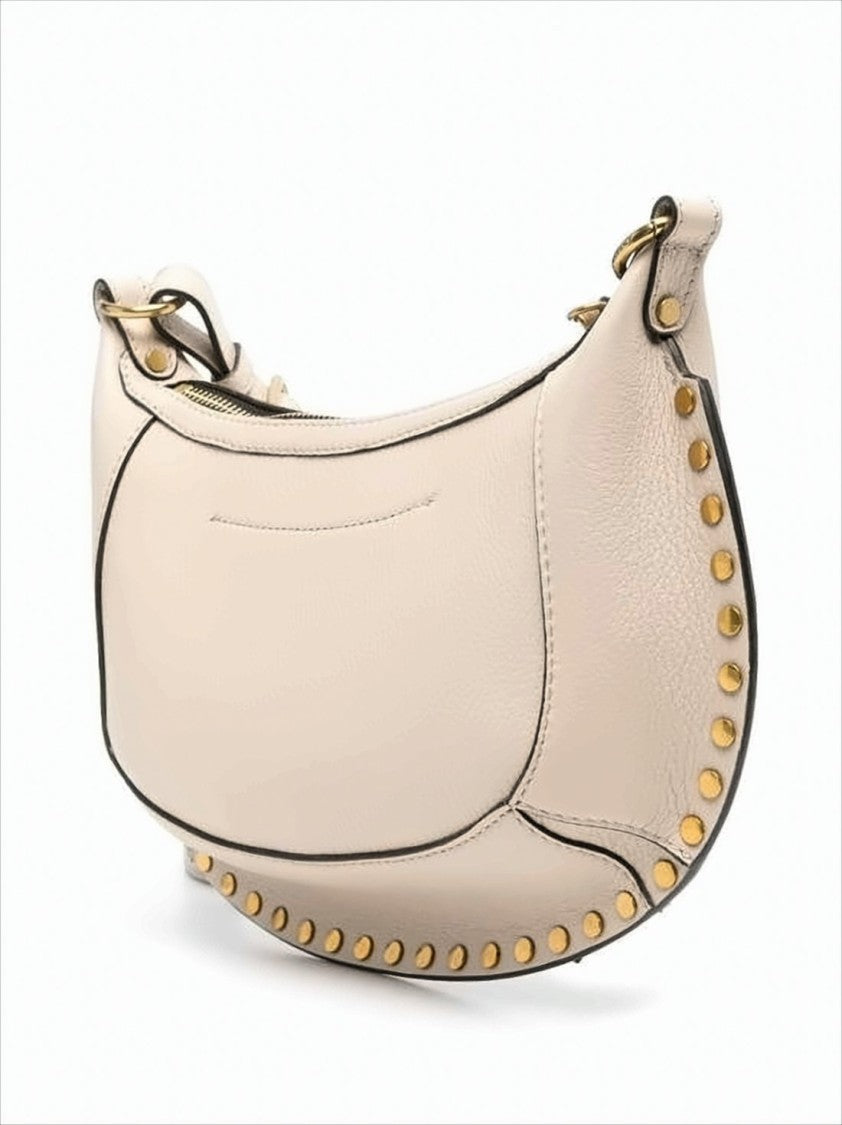 Isabel Marant Crescent-Shaped Leather Crossbody Bag With Gold-Tone Studs