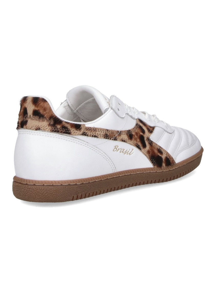 Dolce & Gabbana Leopard Print Detailed Sneakers With Smooth Leather Finish
