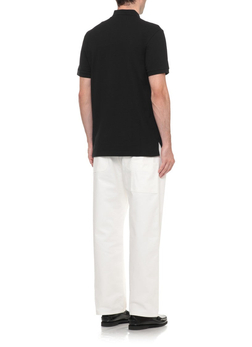 Moschino Black Teddy Bear Print Cotton Polo Shirt