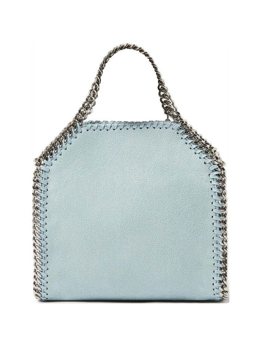 Stella Mccartney Soft Polyester Structured Shoulder Bag With Silver Chain Detail