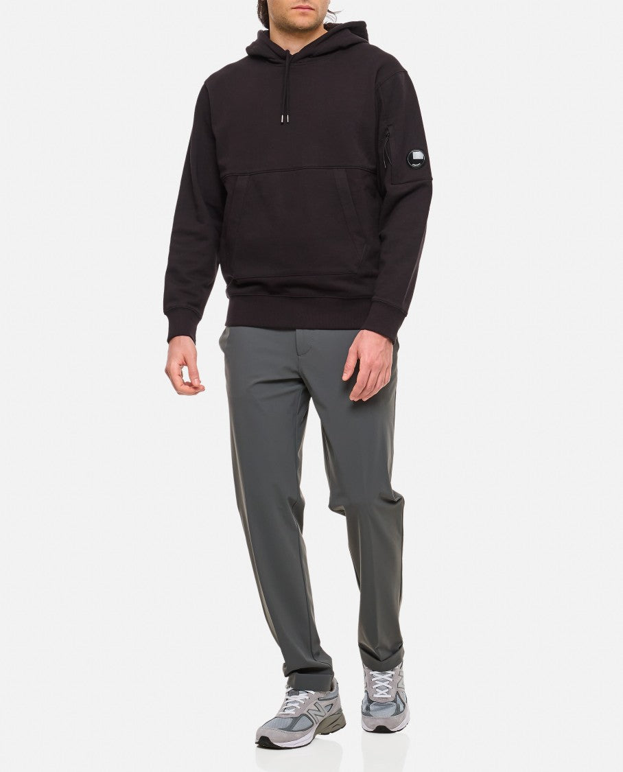 C.P. Company Black Hoodie With Logo Lens