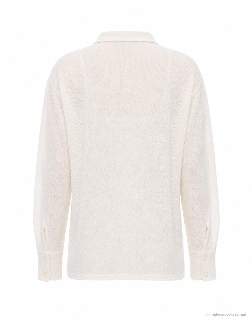 Atomofactory Ivory Linen Blend Shirt