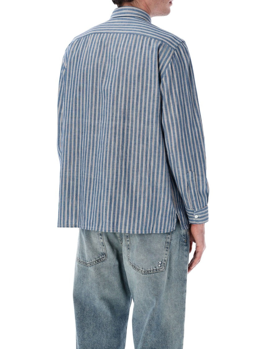 Salvatore Piccolo Tahiti Vertical Stripe Cotton Long Shirt