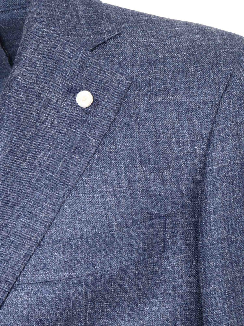 Luigi Bianchi Tailored Blue Jacket With Notch Lapel