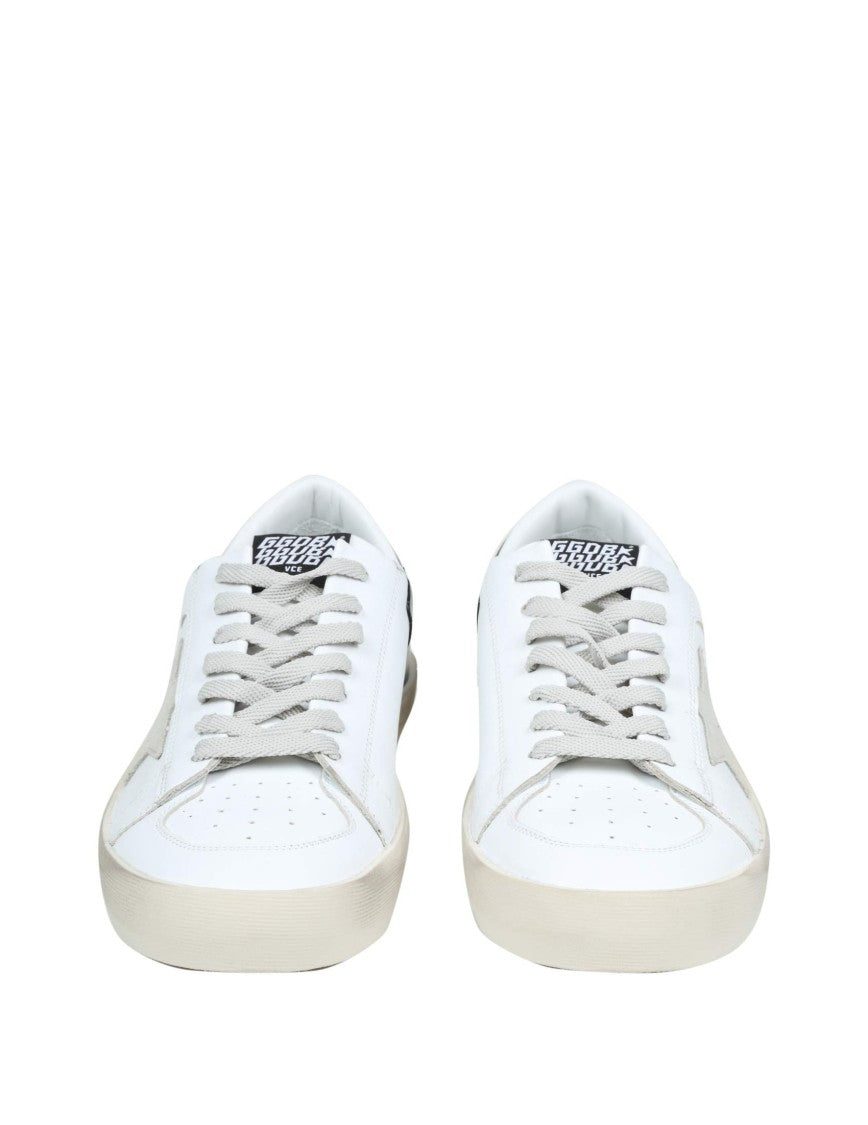 Golden Goose Stardan Leather Sneakers With Vintage Treatment And Asymmetrical Design