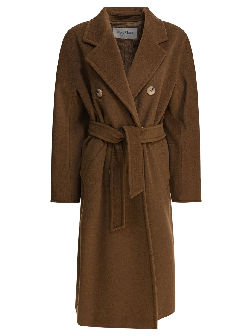 Max Mara Relaxed Fit Brown Wool Beaver And Cashmere Coat