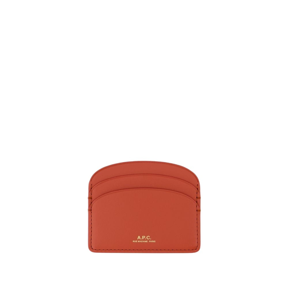 A.P.C. Demi Lune Card Holder - Leather - Red