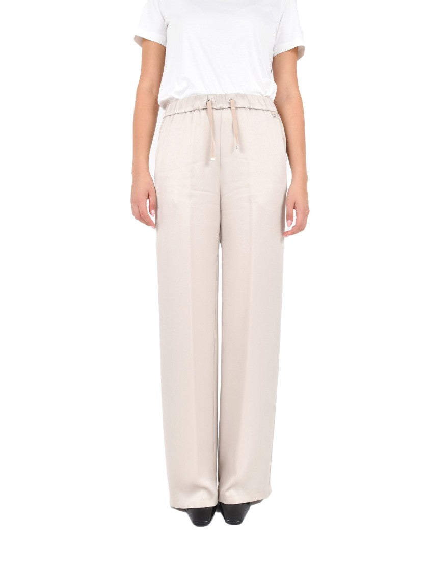 Herno Wide-Leg Chantilly Trousers With Drawstring Waist