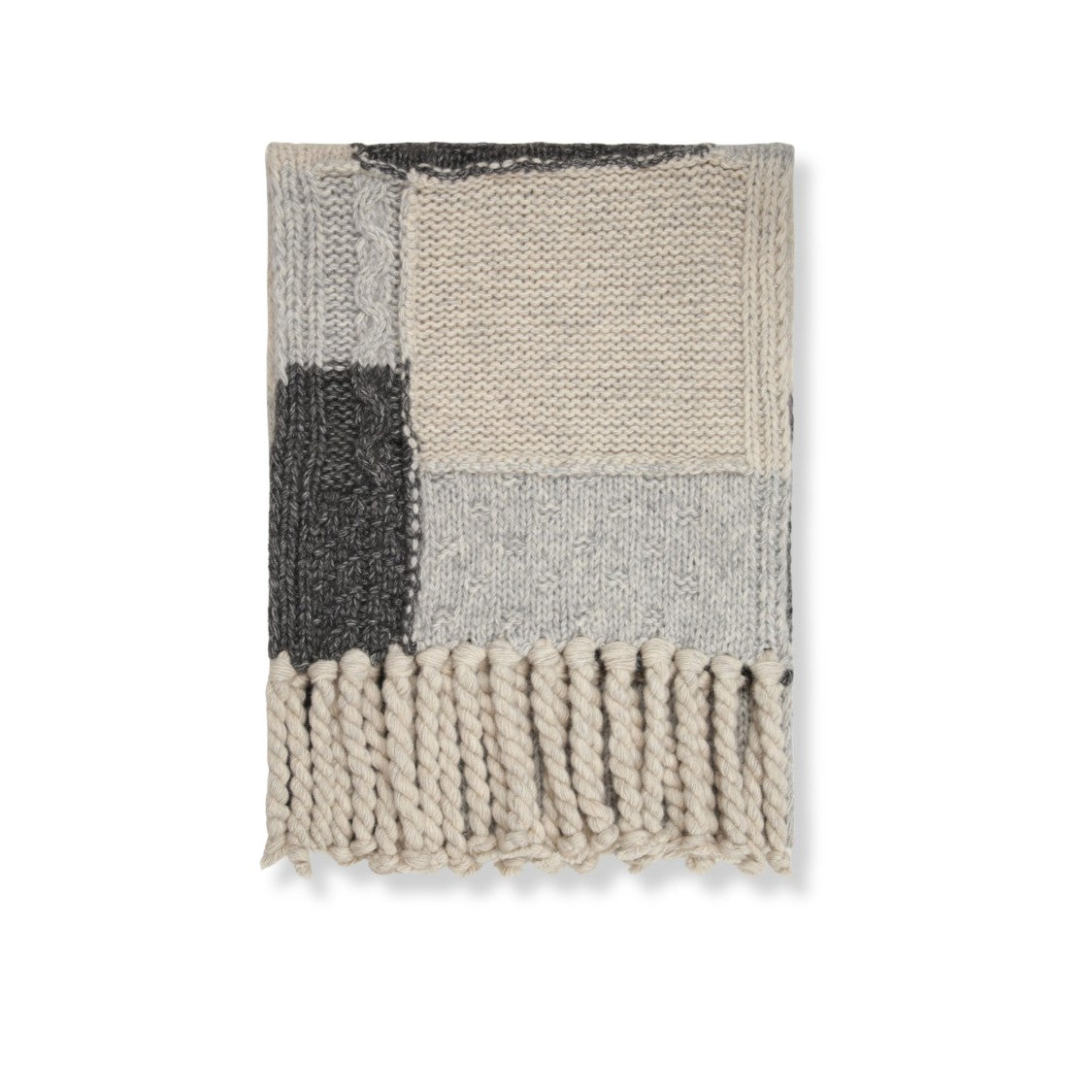 Ganni Patchwork Wool Scarf