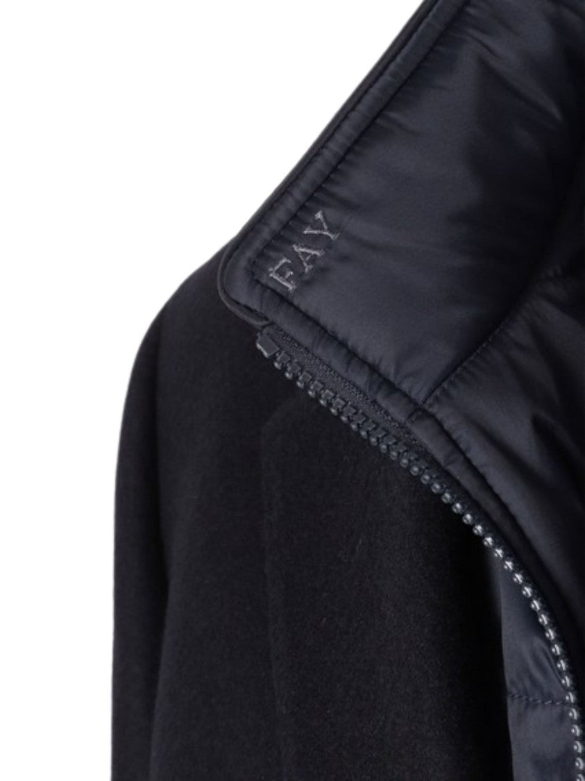 Fay Layered Wool Coat With Button Fastening And Flap Pockets